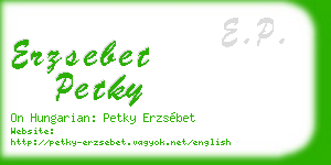 erzsebet petky business card