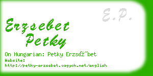 erzsebet petky business card